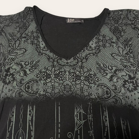 Y2K Floral Rhinestone Tee Vanilla Sugar Size Petite Large Mcbling Fairygrunge - Picture 4 of 8